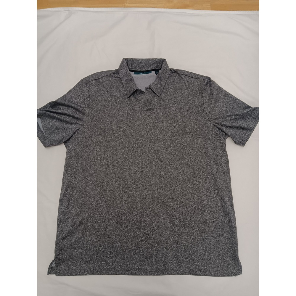 Perry Ellis Mens XLT Heather‎ Gray Short Sleeve Performance Polo Shirt